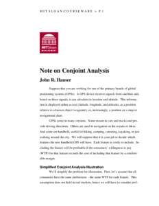 Note on Conjoint Analysis