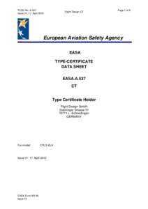 Light-sport aircraft / Type certificate / Flight Design CTSW / European Aviation Safety Agency / Flight Design / Aviation / Transport in Europe / Transport
