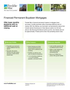 Financed Permanent Buydown Mortgages fact sheet
