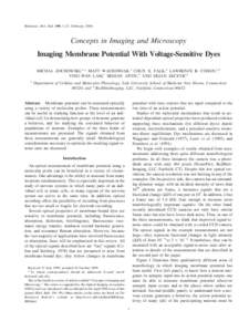 Reference: Biol. Bull. 198: 1–21. (February[removed]Concepts in Imaging and Microscopy Imaging Membrane Potential With Voltage-Sensitive Dyes MICHAL ZOCHOWSKI,1,* MATT WACHOWIAK,1 CHUN X. FALK,2 LAWRENCE B. COHEN,1,2 YI