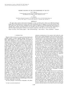 The Astrophysical Journal, 560:L189–L192, 2001 October 20 䉷 2001. The American Astronomical Society. All rights reserved. Printed in U.S.A. SEISMIC IMAGING OF THE FAR HEMISPHERE OF THE SUN D. C. Braun Colorado Resear