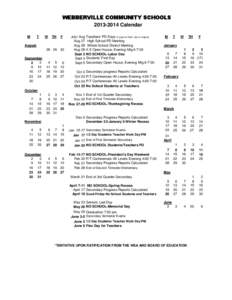 Academic term / Calendars