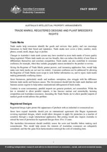 Trade marks, registered designs and plant breeder’s rights - Fact sheet - Intellectual Property Arrangements