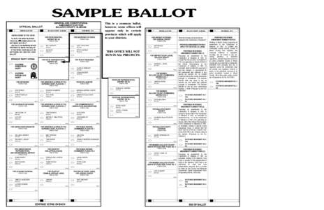 SAMPLE BALLOT GENERAL AND CONSTITUTIONAL AMENDMENT ELECTION BULLOCK COUNTY, ALABAMA  ABSENTEE