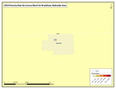 ´  2013 Poverty Rate by Census Block for Bradshaw, Nebraska Area US-34