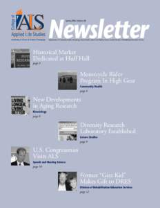 Newsletter Spring 2002, Volume 28 Departments of Community Health, Kinesiology, Leisure Studies, Speech and Hearing Science, and the Division of Rehabilitation-Education Services  Historical Marker