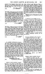 THE LONDON GAZETTE, 29 SEPTEMBER, 1933 owing by the said late firm will be received and paid by the said William Arthur Smith, who