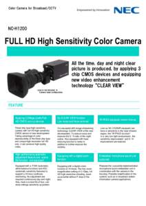 Color Camera for Broadcast/CCTV  NC-H1200 FULL HD High Sensitivity Color Camera All the time, day and night clear