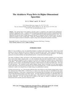 The Alcubierre Warp Drive in Higher Dimensional Spacetime