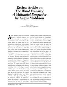Review Article on The World Economy: A Millennial Perspective by Angus Maddison Andrew Sharpe Centre for the Study of Living Standards