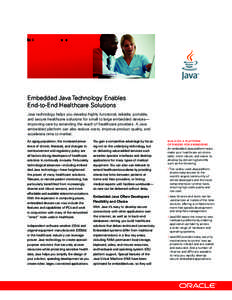 Embedded Java Technology for Healthcare