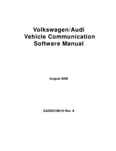 Volkswagen/Audi Vehicle Communication Software Manual August 2009