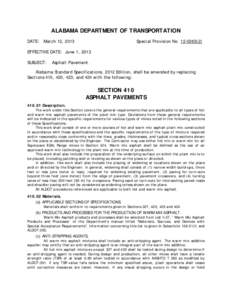ALABAMA DEPARTMENT OF TRANSPORTATION DATE: March 12, 2013 Special Provision No[removed]EFFECTIVE DATE: June 1, 2013