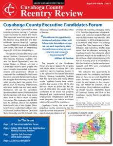 GREATER CLEVELAND REENTRY STRATEGY  August 2010 • Volume 1, Issue 8 Cuyahoga County