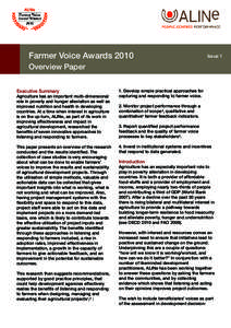 Farmer Voice Awards[removed]Issue 1 Overview Paper Executive Summary