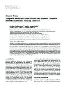 Integrated Analysis of Gene Network in Childhood Leukemia from Microarray and Pathway Databases