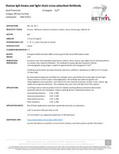 Human IgG-heavy and light chain cross-adsorbed Antibody Goat Polyclonal Conjugate  Cy3®