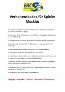 Verhaltenskodex für Spieler