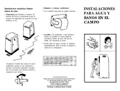 Instalaciones sanitarias (banos) deben de estar: l Separadas para hombres y mujeres. El numero de banos se determina segun el