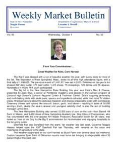 Weekly Market Bulletin State of New Hampshire Maggie Hassan Governor Vol. 93