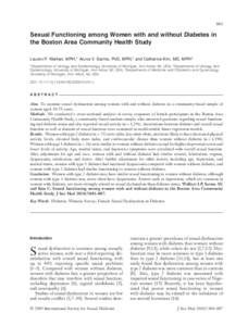 881  Sexual Functioning among Women with and without Diabetes in the Boston Area Community Health Study jsm_1510