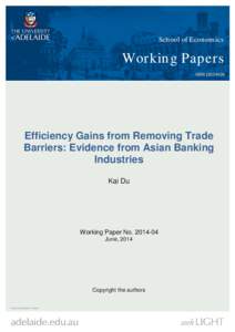 School of Economics  Working Papers ISSN[removed]Efficiency Gains from Removing Trade