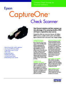 Compact Check Scanner for Financial Institutions Epson  CaptureOne