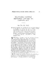 ILLAWARRA RAILWAY DEVIATION (OTFORD TO CLIFTON) ACT. Act No. 21, 1915. An Act to sanction the carrying out o f a deviation