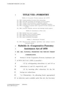 Cooperative Forestry Assistance Act