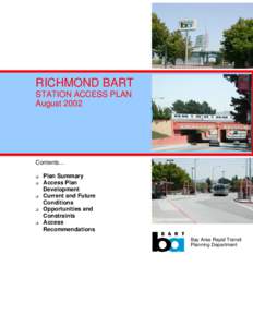 RICHMOND BART STATION ACCESS PLAN August 2002 Contents… 