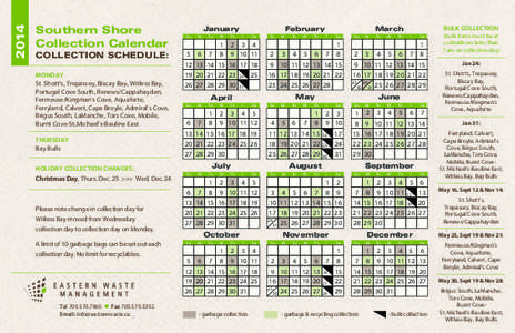 2014  Southern Shore Collection Calendar  Su