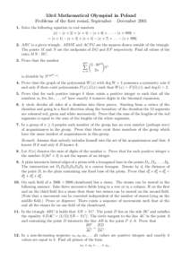 53rd Mathematical Olympiad in Poland Problems of the first round, September – December[removed]Solve the following equation in real numbers |x| − |x + 2| + |x + 4| − |x + 6| + . . . − |x + 998| = = |x + 1| − |x