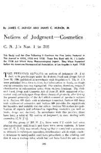Notices of Judgment-Cosmetics C. N. J.’s Nos. 1 to 205