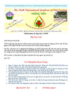 Hoäi Ñoàng Trung Öông Höôùng Ñaïo Vieät Nam - International Central Committee of Vietnamese Scouting[removed]Broadway St. King City, Ca[removed]Bản Tin Cuối Thân Gửi quý Anh Chị Em,