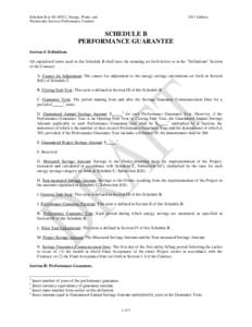 Schedule B to SE–00521, Energy, Water, and Wastewater Services Performance Contract 2011 Edition  SCHEDULE B