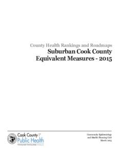 County Health Rankings and Roadmaps  Suburban Cook County Equivalent MeasuresCommunity Epidemiology