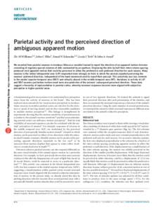 © 2003 Nature Publishing Group http://www.nature.com/natureneuroscience  ARTICLES Parietal activity and the perceived direction of ambiguous apparent motion