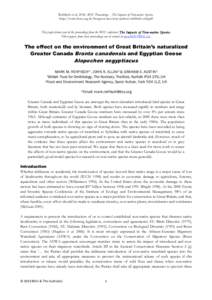 Rehfisch et alBOU Proceedings – The Impacts of Non-native Species. http://www.bou.org.uk/bouproc-net/non-natives/rehfisch-etal.pdf This paper forms part of the proceedings from the BOU conference The Impacts of