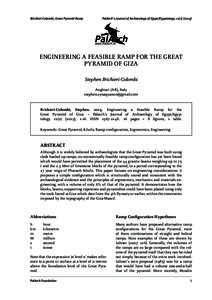 Brichieri-Colombi, Great Pyramid Ramp  PalArch’s Journal of Archaeology of Egypt/Egyptology, ENGINEERING A FEASIBLE RAMP FOR THE GREAT PYRAMID OF GIZA