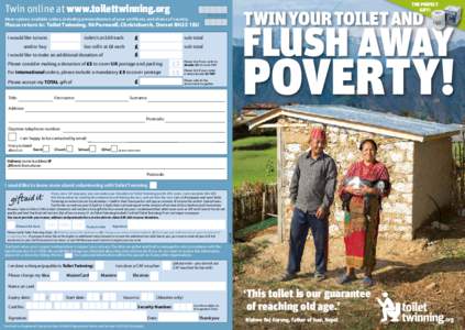 THE PERFECT GIFT! Twin online at www.toilettwinning.org  TWIN YOUR TOILET AND