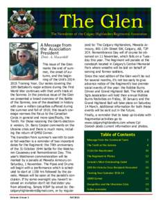 pppppppppppppppp  The Glen The Newsletter of the Calgary Highlanders Regimental Association