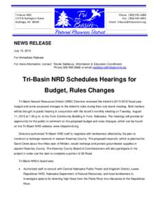 Tri-Basin NRD 1723 N Burlington Street Holdrege, NEPhone: (Fax: (