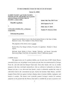 IN THE SUPREME COURT OF THE STATE OF IDAHO Docket No[removed]KARRIN MASSEY and MARK MASSEY, husband and wife, individually and as parents and next friends of EMMA GRACE MASSEY, a minor child,