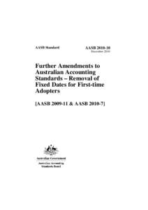 AASB Standard  AASB[removed]December[removed]Further Amendments to