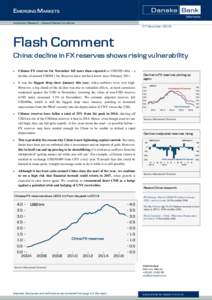 China: decline in FX reserves shows rising vulnerability