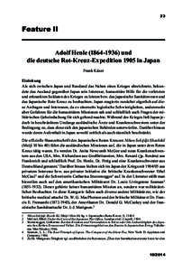 23  Feature II Adolf Henle[removed]und die deutsche Rot-Kreuz-Expedition 1905 in Japan Frank Käser