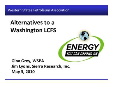 Alternatives to a Washington LCFS