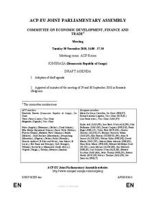 ACP-EU JOINT PARLIAMENTARY ASSEMBLY COMMITTEE ON ECONOMIC DEVELOPMENT, FINANCE AND TRADE1 Meeting Tuesday 30 November 2010, [removed]