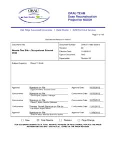 ORAU TEAM Dose Reconstruction Project for NIOSH Oak Ridge Associated Universities I Dade Moeller I MJW Technical Services Page 1 of 135