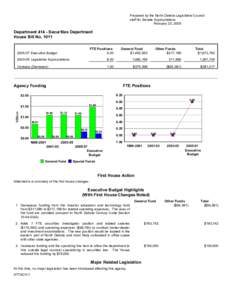 Prepared by the North Dakota Legislative Council staff for Senate Appropriations February 23, 2005 Department[removed]Securities Department House Bill No. 1011